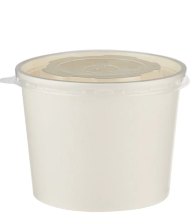 White Paper Soup Bowl With Lid 600 PCS