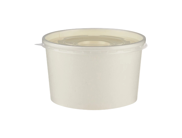 White Paper Soup Bowl With Lid 1000 PCS