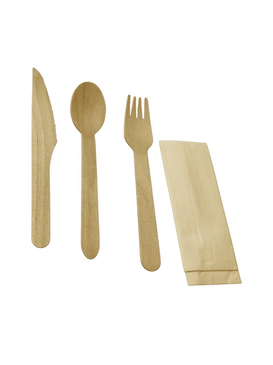 500 PCS Wooden Cutlery 4PCS Set