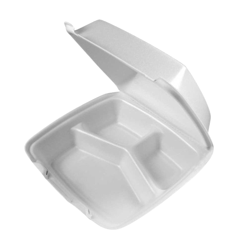 Styrofoam Portion Lunch Box 100 PCS